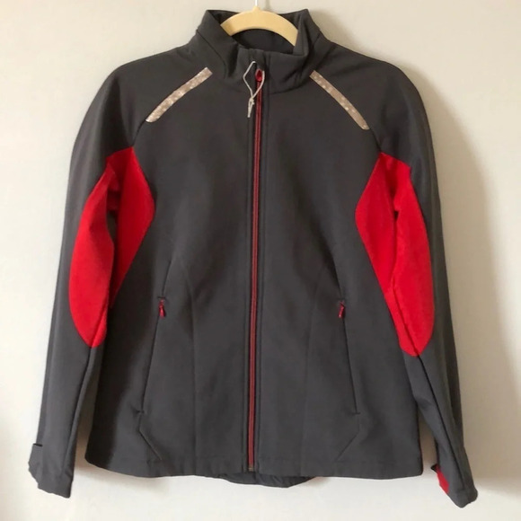 NORTH END SPORT Ladies Red & Gray Full Zip Pockets Jacket Size Medium - Picture 1 of 11